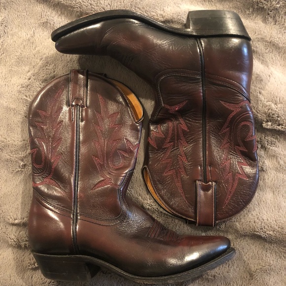 Boulet Shoes - Boulet Brown Cordovan Cowboy Boots